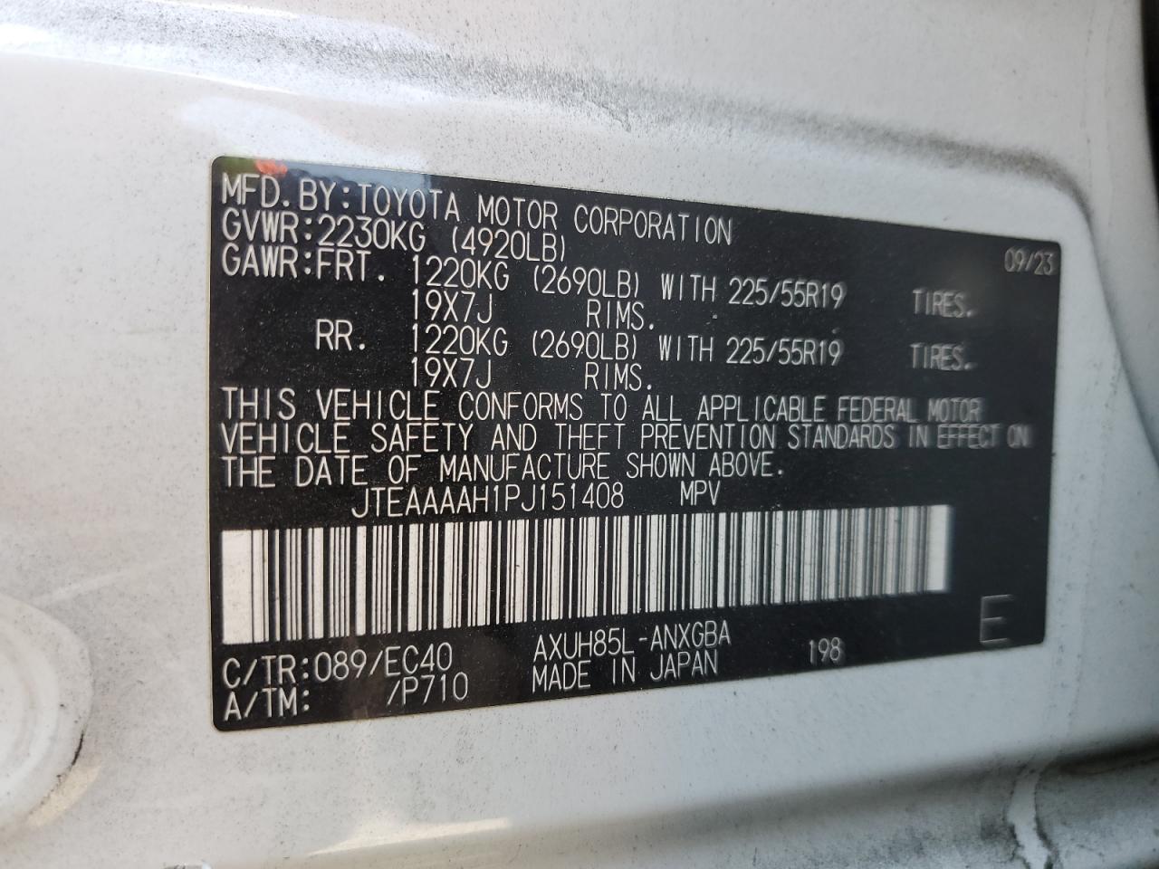 2023 Toyota Venza Le VIN: JTEAAAAH1PJ151408 Lot: 80535535