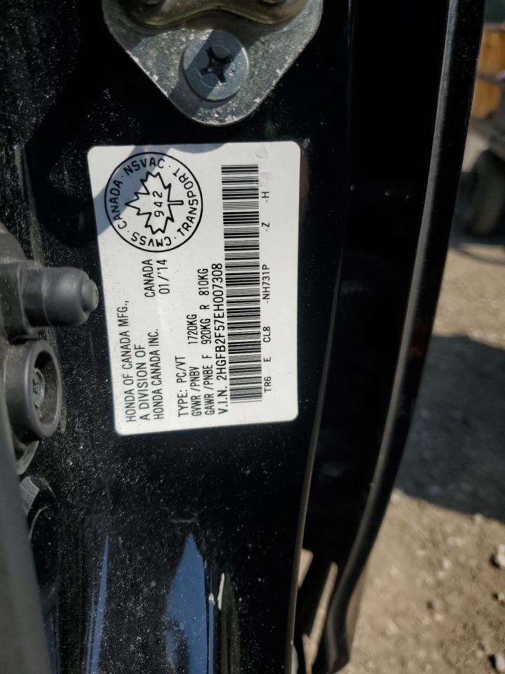 2014 Honda Civic Lx VIN: 2HGFB2F57EH007308 Lot: 72072415