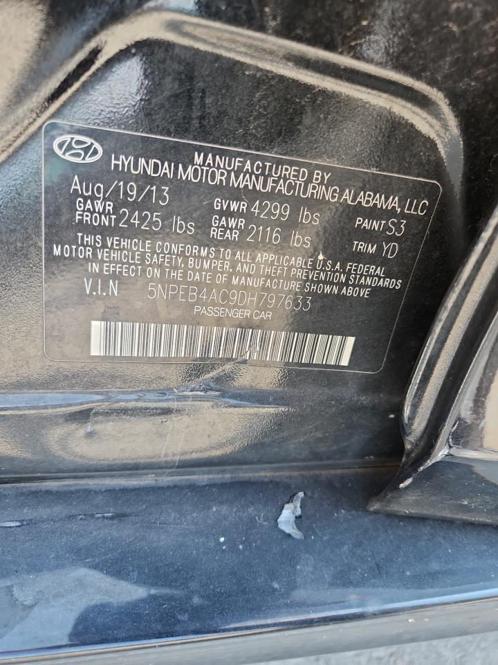 2013 Hyundai Sonata Gls VIN: 5NPEB4AC9DH797633 Lot: 80858135