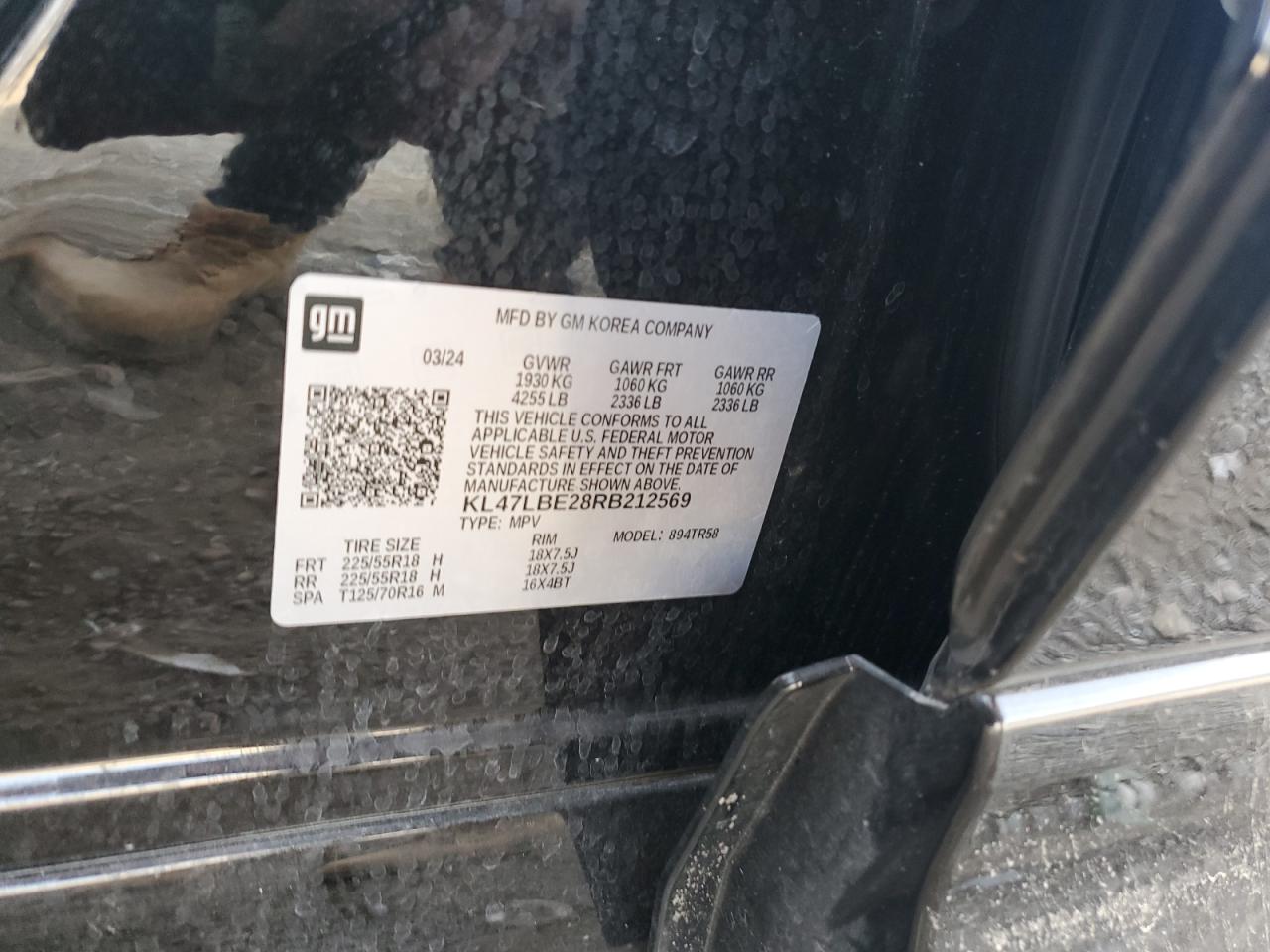 2024 Buick Envista Sport Touring VIN: KL47LBE28RB212569 Lot: 71957095