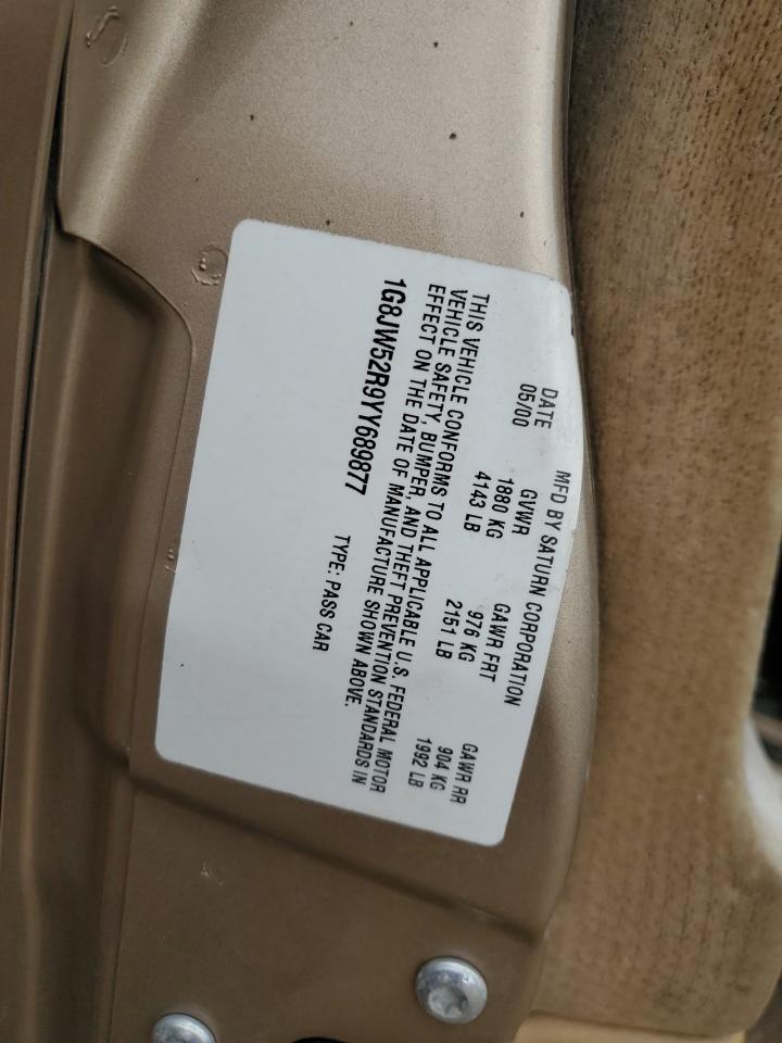 2000 Saturn Ls2 VIN: 1G8JW52R9YY689877 Lot: 80798325