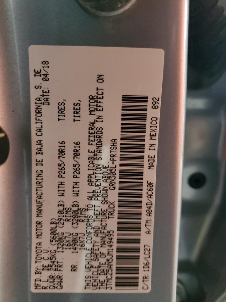 2018 Toyota Tacoma Double Cab VIN: 3TMCZ5AN5JM149495 Lot: 81878545