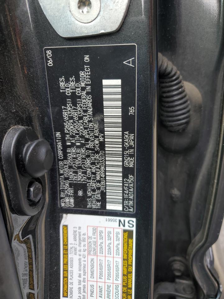 2008 Toyota 4Runner Sr5 VIN: JTEBU14R98K033070 Lot: 82103595