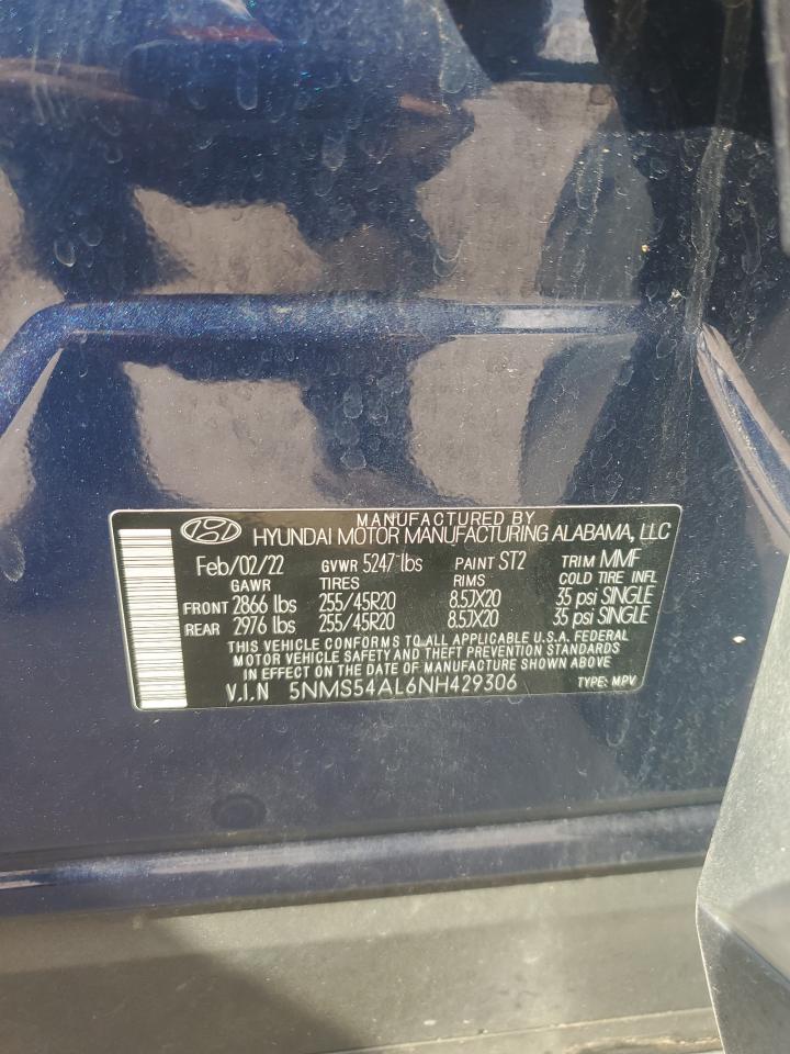 2022 Hyundai Santa Fe Calligraphy VIN: 5NMS54AL6NH429306 Lot: 71106935
