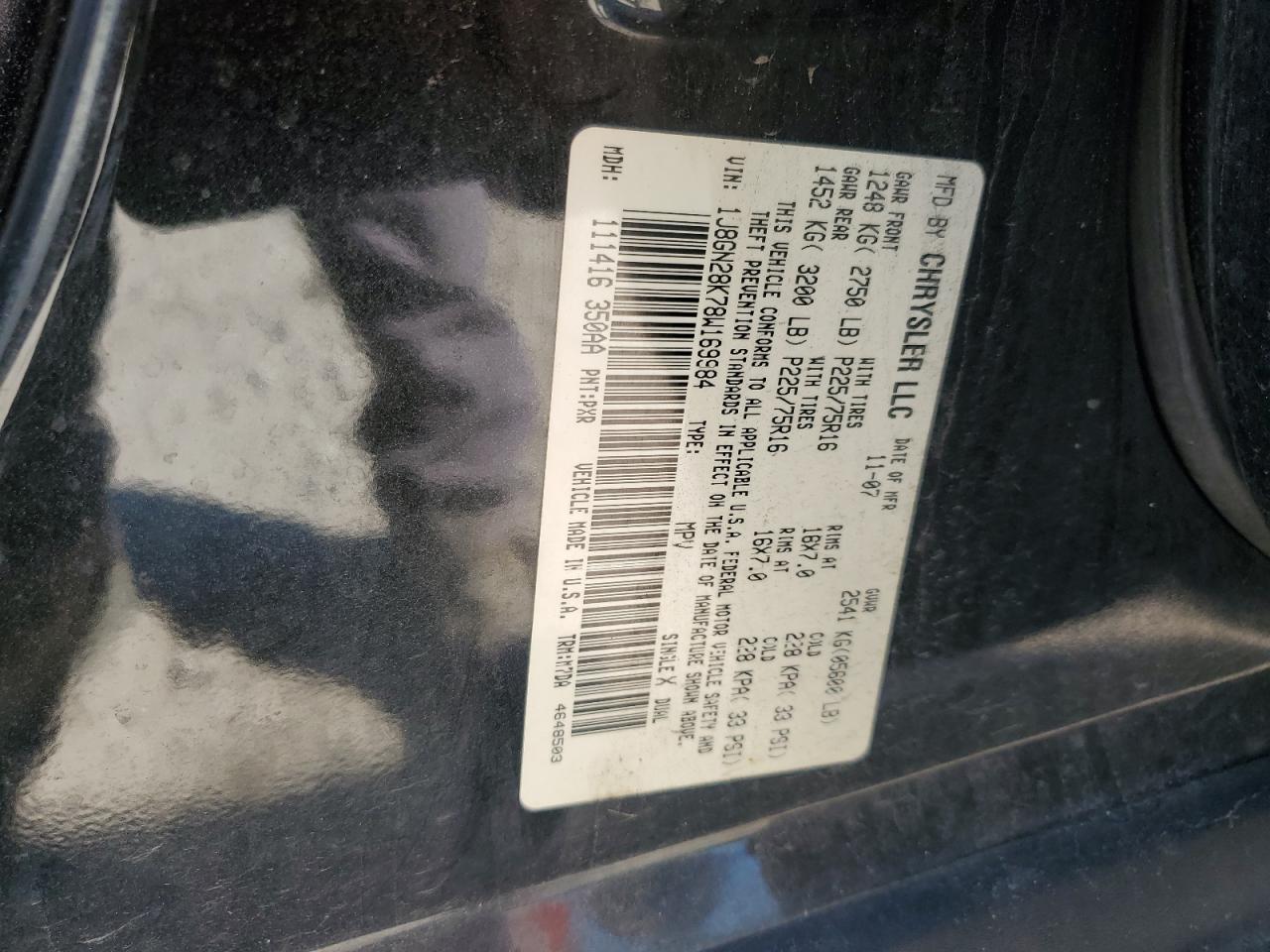 2008 Jeep Liberty Sport VIN: 1J8GN28K78W169984 Lot: 71352855