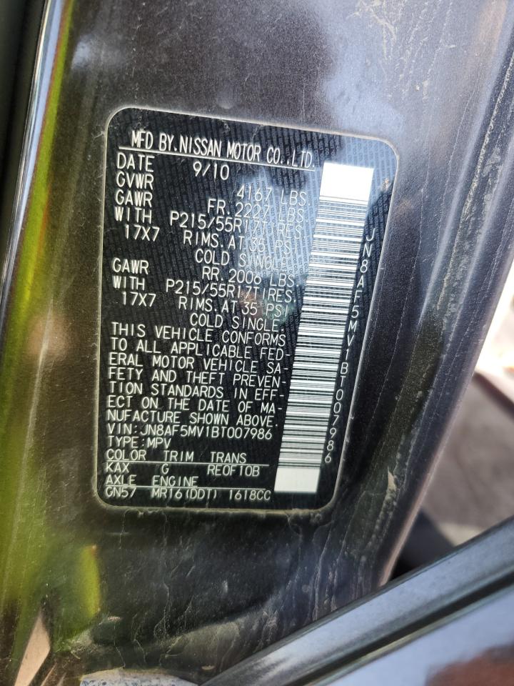 2011 Nissan Juke S VIN: JN8AF5MV1BT007986 Lot: 81345725