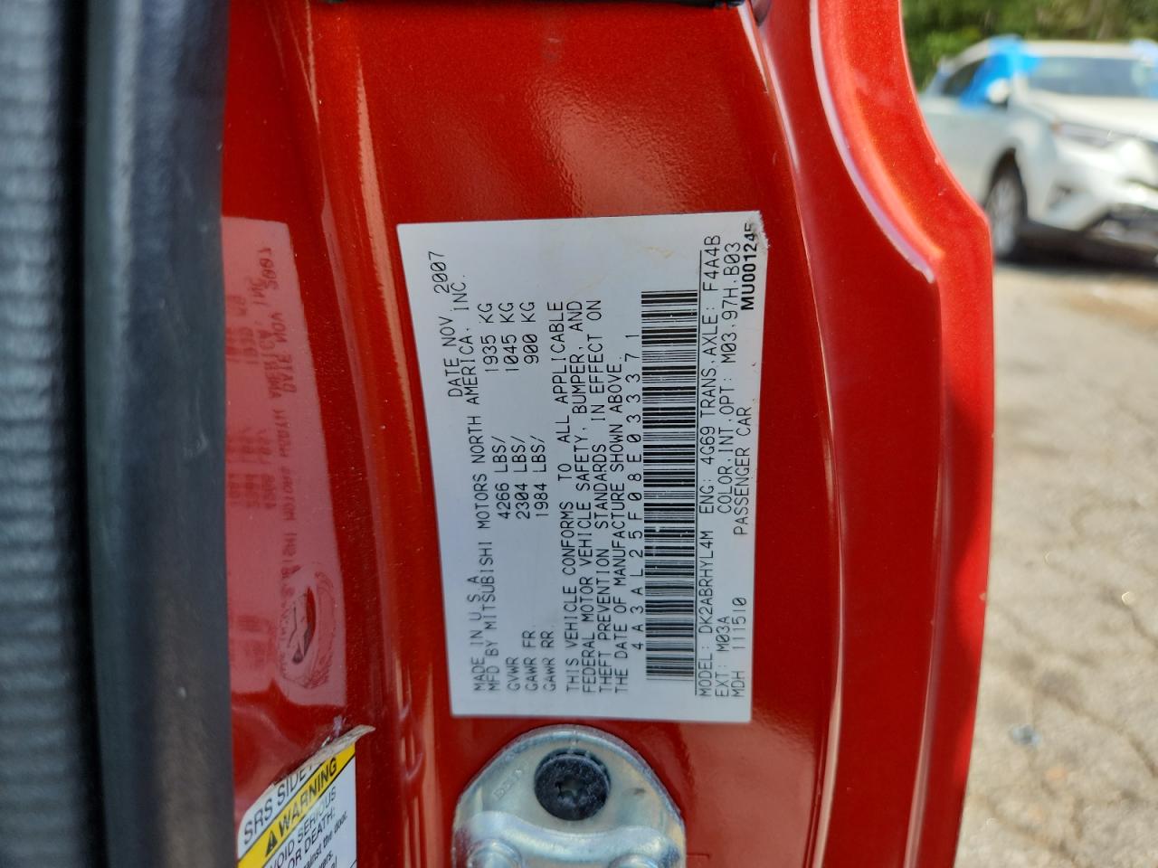 2008 Mitsubishi Eclipse Spyder Gs VIN: 4A3AL25F08E033371 Lot: 71114975