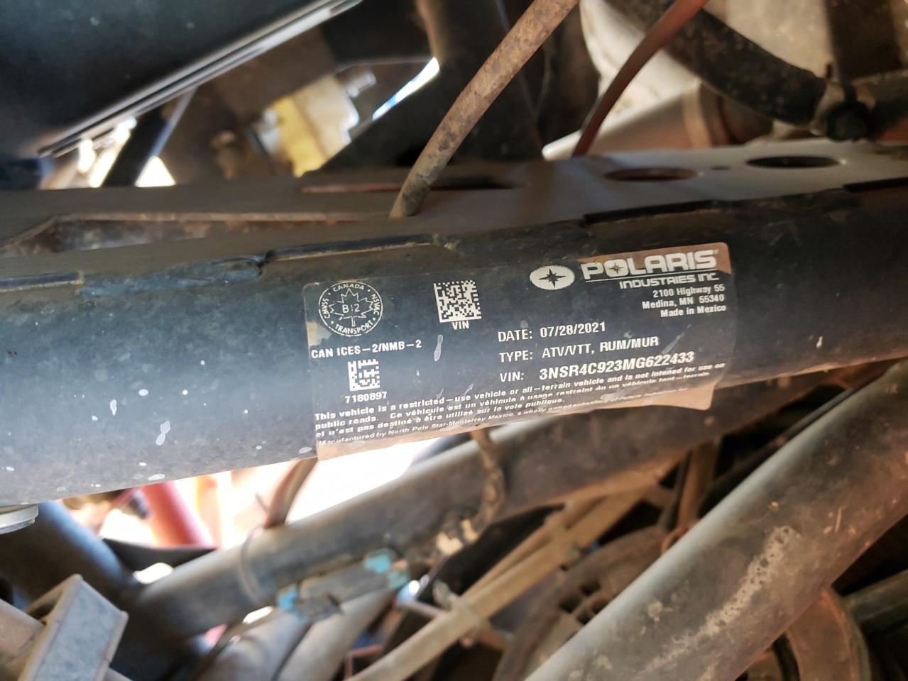 2021 Polaris Rzr Pro Xp 4 Premium VIN: 3NSR4C923MG622433 Lot: 80798685