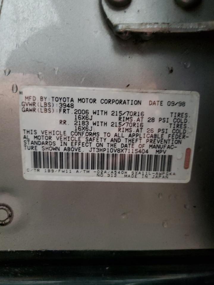 1999 Toyota Rav4 VIN: JT3HP10V8X7115404 Lot: 71443635