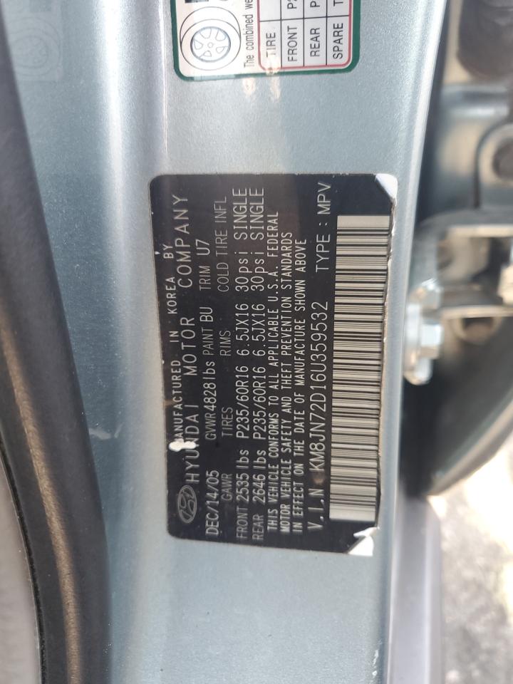 2006 Hyundai Tucson Gls VIN: KM8JN72D16U359532 Lot: 70782615