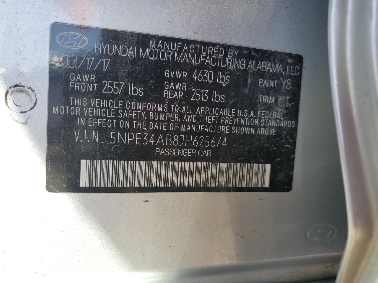 2018 Hyundai Sonata Sport VIN: 5NPE34AB8JH625674 Lot: 81218415