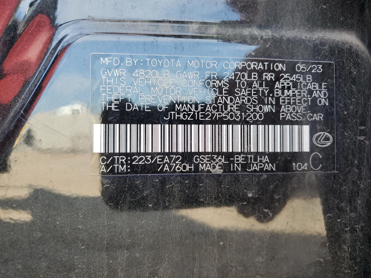 2023 Lexus Is 350 F Sport VIN: JTHGZ1E27P5031200 Lot: 71685485