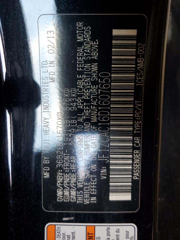 2013 Subaru Brz 2.0 Limited VIN: JF1ZCAC16D1607650 Lot: 70773965