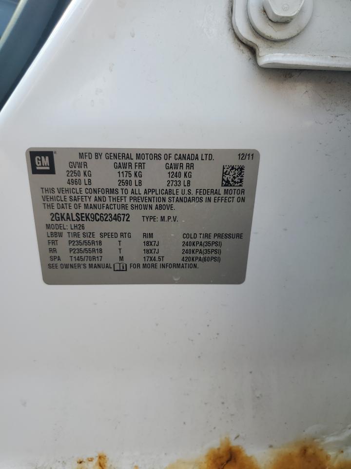 2012 GMC Terrain Sle VIN: 2GKALSEK9C6234672 Lot: 81463965