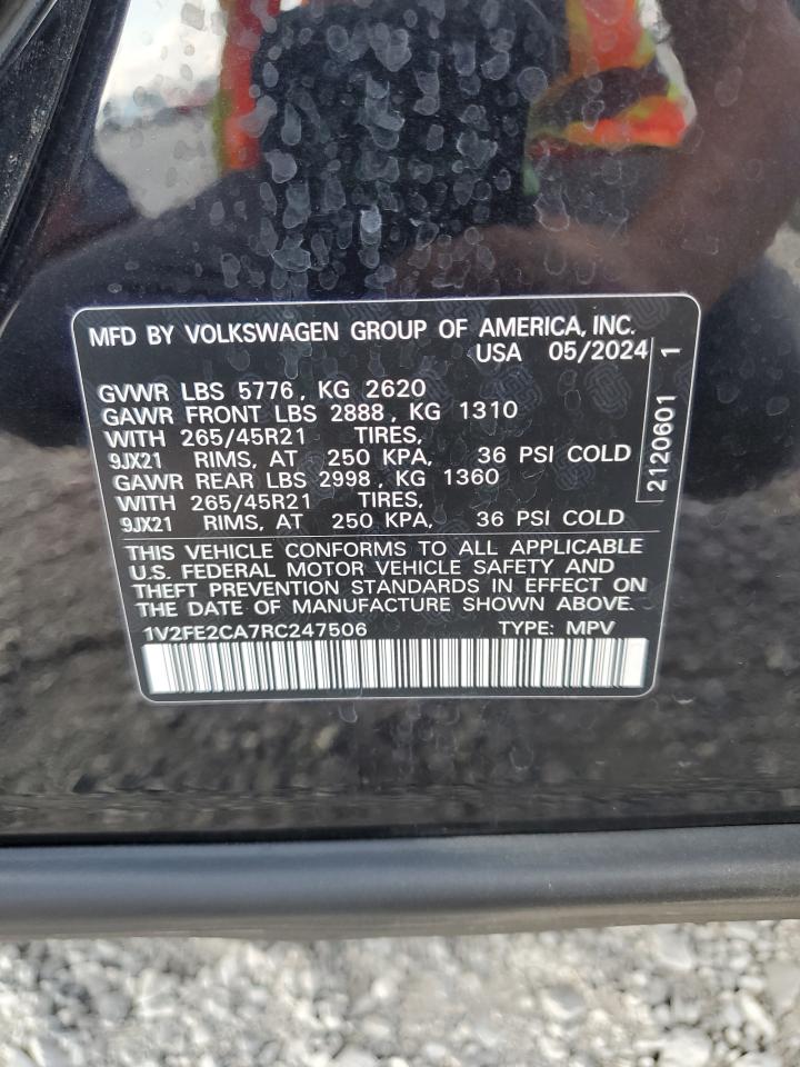 2024 Volkswagen Atlas Cross Sport Sel Premium R-Line VIN: 1V2FE2CA7RC247506 Lot: 80135095