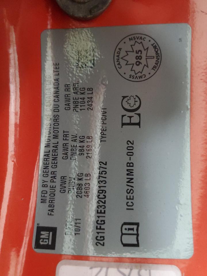 2012 Chevrolet Camaro Lt VIN: 2G1FG1E32C9137572 Lot: 70899635