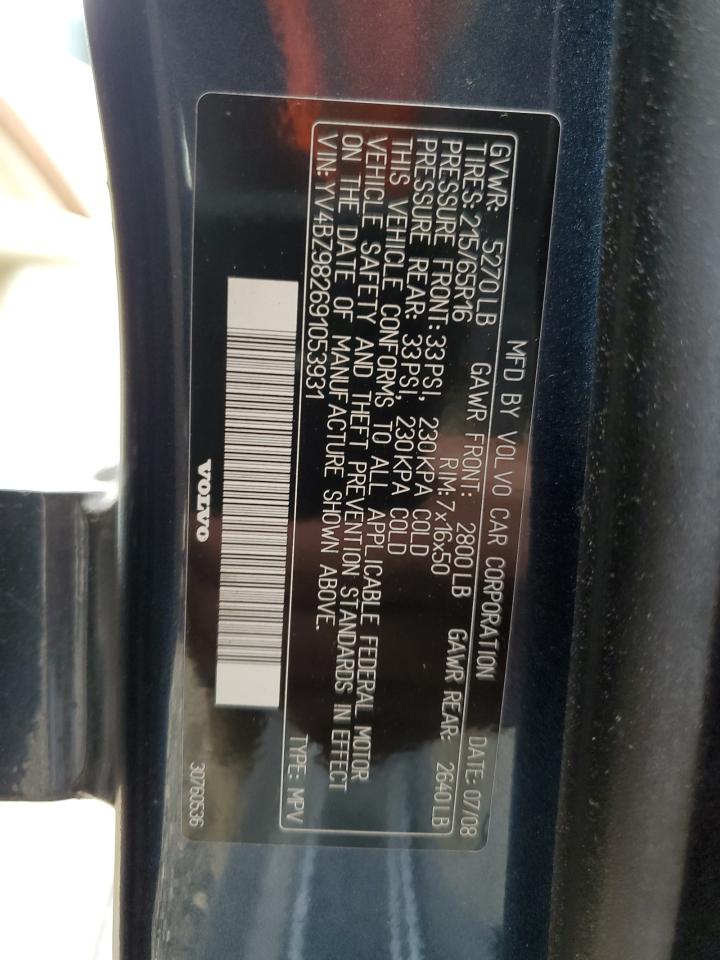 2009 Volvo Xc70 3.2 VIN: YV4BZ982691053931 Lot: 81116815