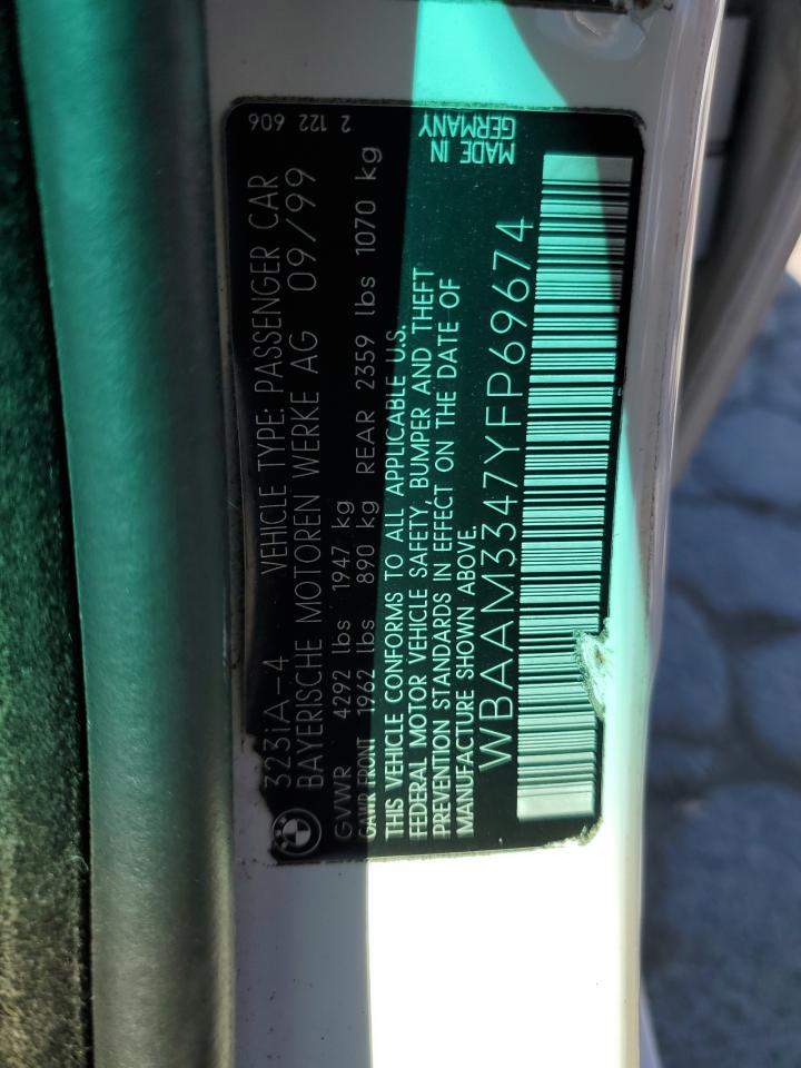 2000 BMW 323 I VIN: WBAAM3347YFP69674 Lot: 82160915