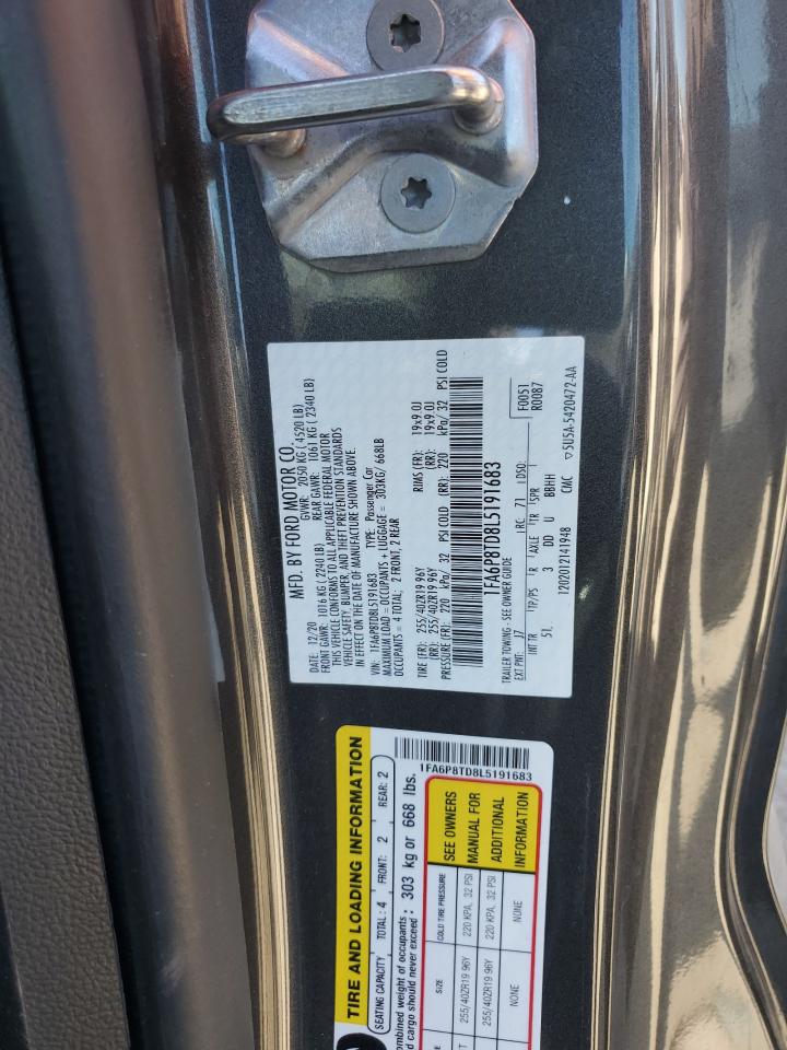 2020 Ford Mustang VIN: 1FA6P8TD8L5191683 Lot: 83809475