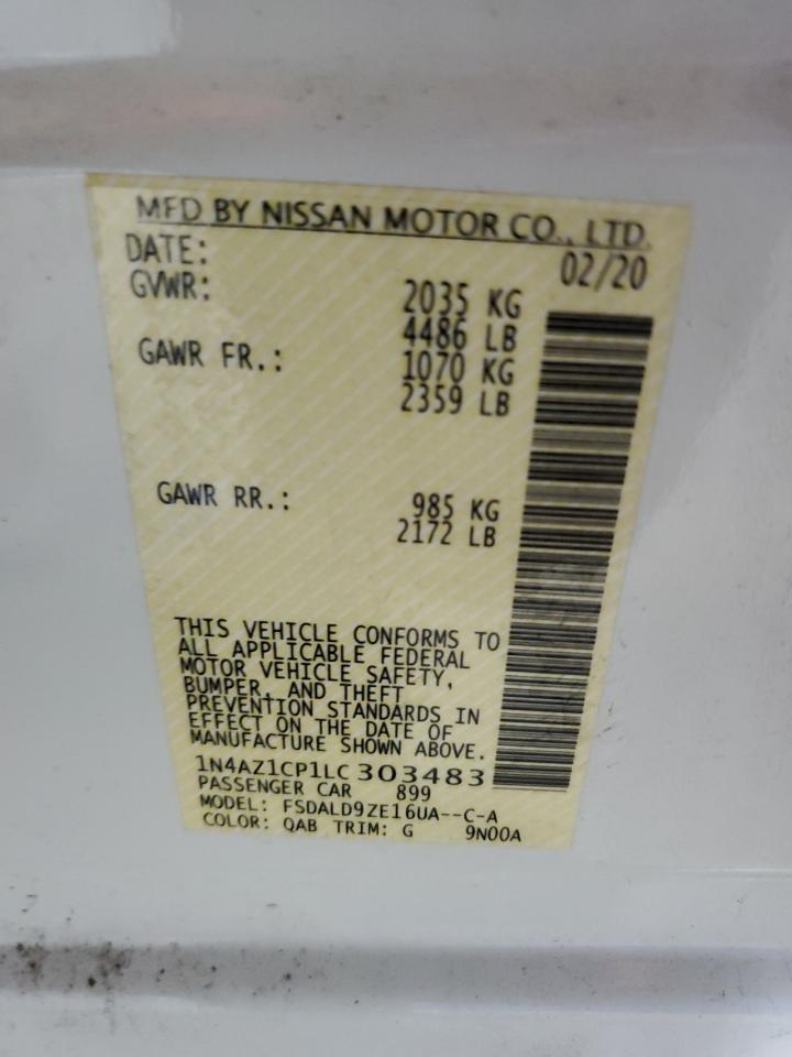 2020 Nissan Leaf Sv VIN: 1N4AZ1CP1LC303483 Lot: 80259905