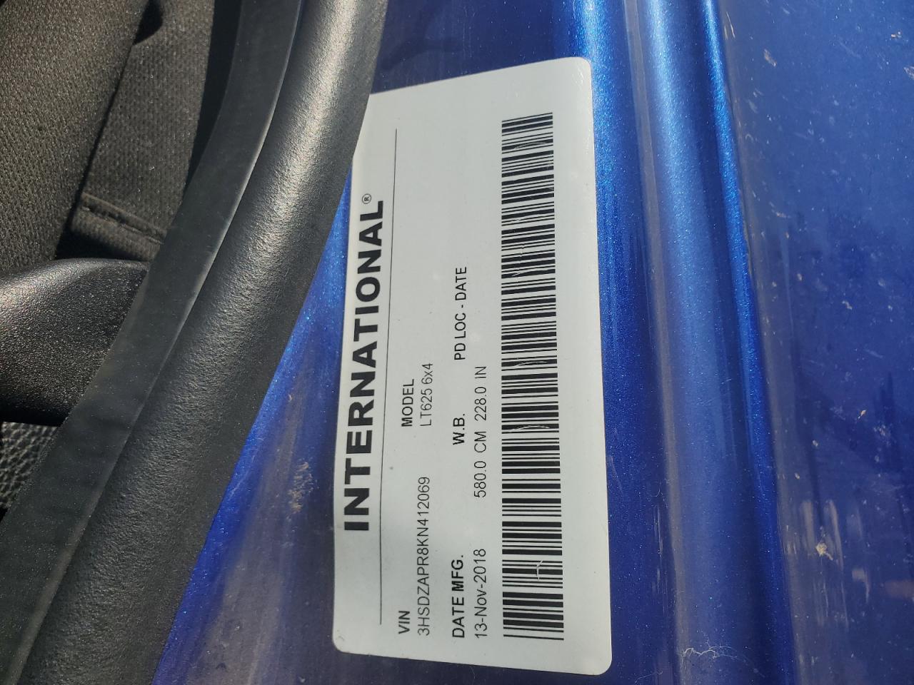 2019 International Lt625 - Trucks Semi Truck VIN: 3HSDZAPR8KN412069 Lot: 71544625