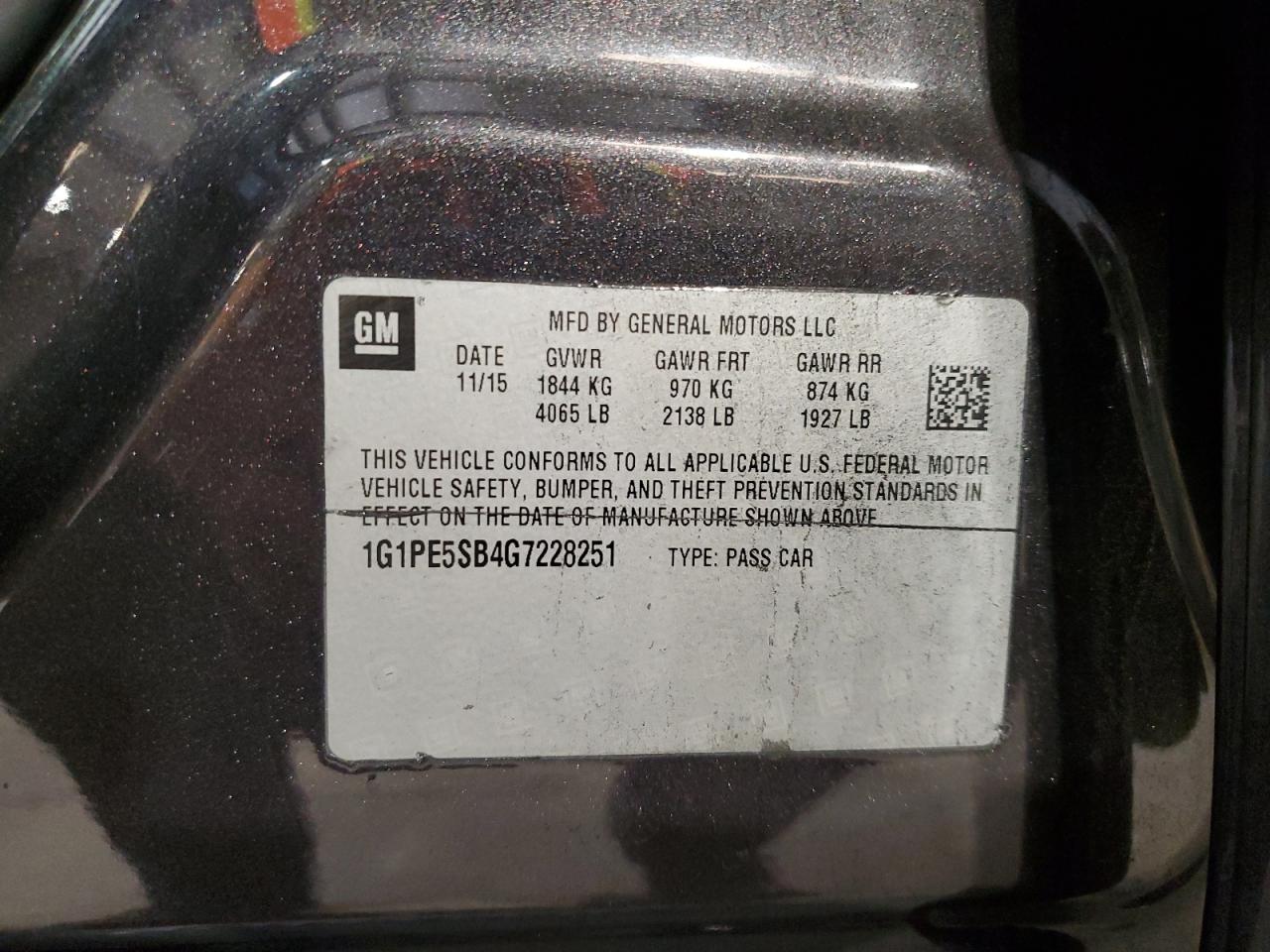 2016 Chevrolet Cruze Limited Lt VIN: 1G1PE5SB4G7228251 Lot: 83953545