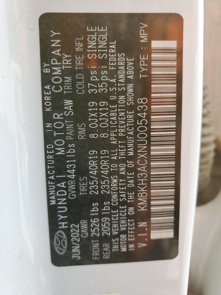 2022 Hyundai Kona N Base VIN: KM8KH3ACXNU005438 Lot: 71559165