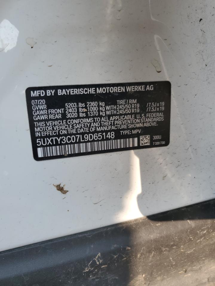 2020 BMW X3 Sdrive30I VIN: 5UXTY3C07L9D65148 Lot: 71696545
