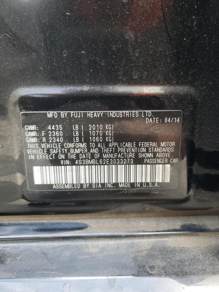2014 Subaru Legacy 2.5I Limited VIN: 4S3BMBL62E3033273 Lot: 80012585