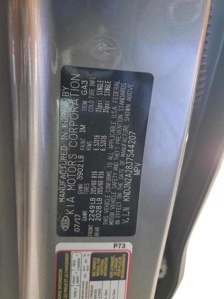 2018 Kia Soul VIN: KNDJN2A28J7544207 Lot: 81889345