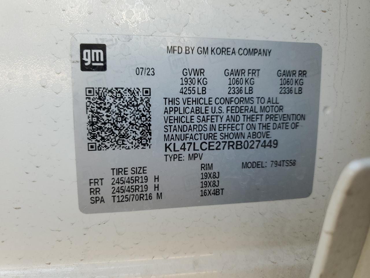 2024 Buick Envista Avenir VIN: KL47LCE27RB027449 Lot: 80218475