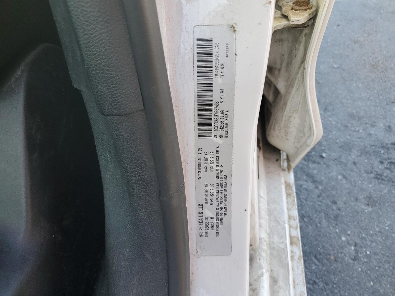 2015 Chrysler 200 Limited VIN: 1C3CCCAB1FN707436 Lot: 80123775