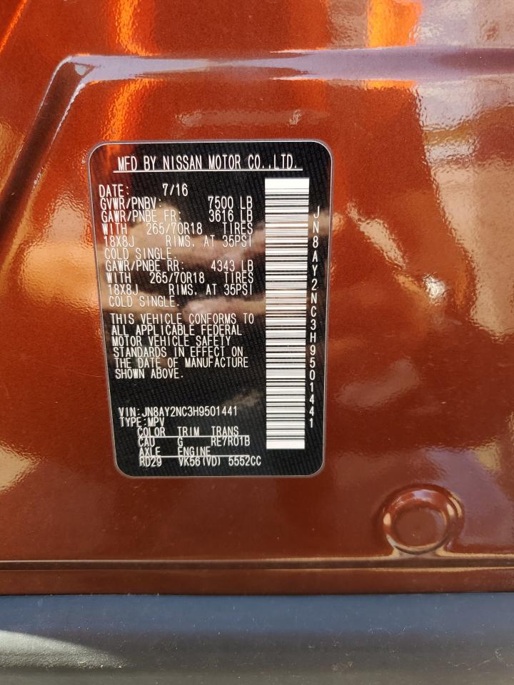 2017 Nissan Armada Sv VIN: JN8AY2NC3H9501441 Lot: 71226935