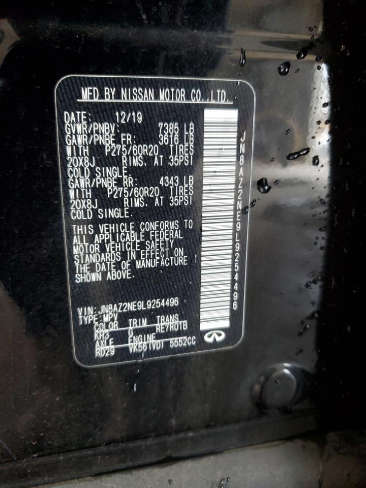 2020 Infiniti Qx80 Luxe VIN: JN8AZ2NE9L9254496 Lot: 83960945