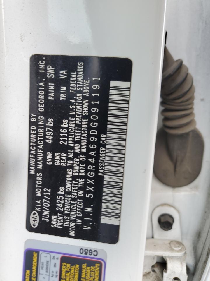 2013 Kia Optima Sx VIN: 5XXGR4A69DG091191 Lot: 70750765