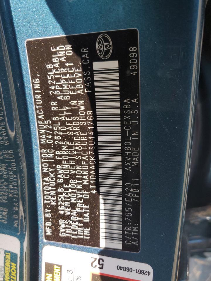 2025 Toyota Camry Xse VIN: 4T1DAACK7SU141768 Lot: 81959755