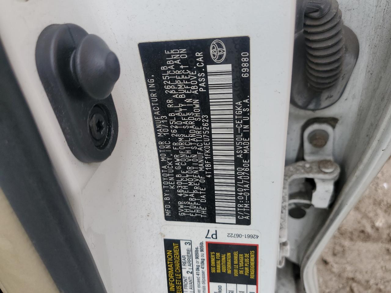 2014 Toyota Camry L VIN: 4T1BF1FK0EU752623 Lot: 83939455