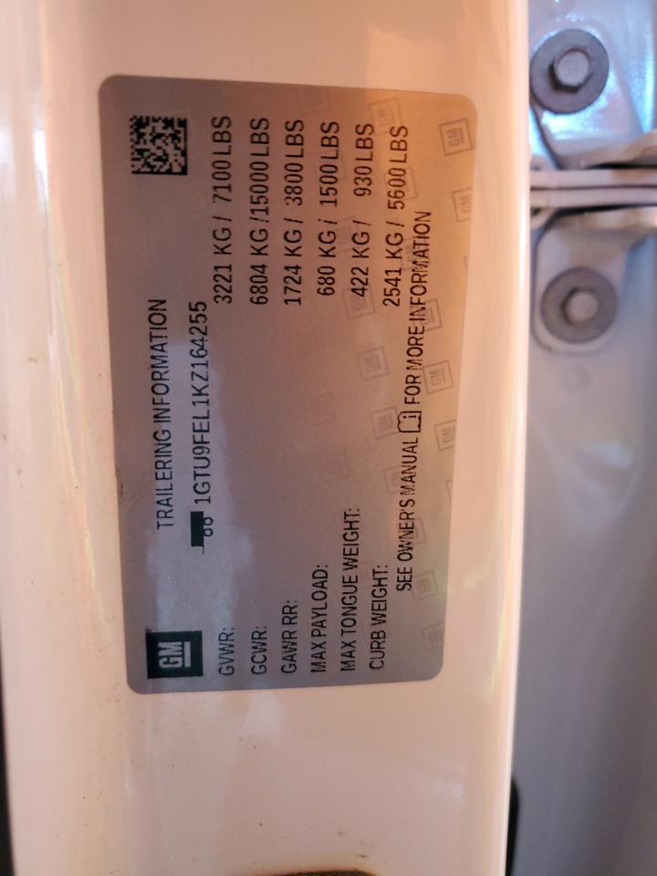 2019 GMC Sierra K1500 Denali VIN: 1GTU9FEL1KZ164255 Lot: 84233745