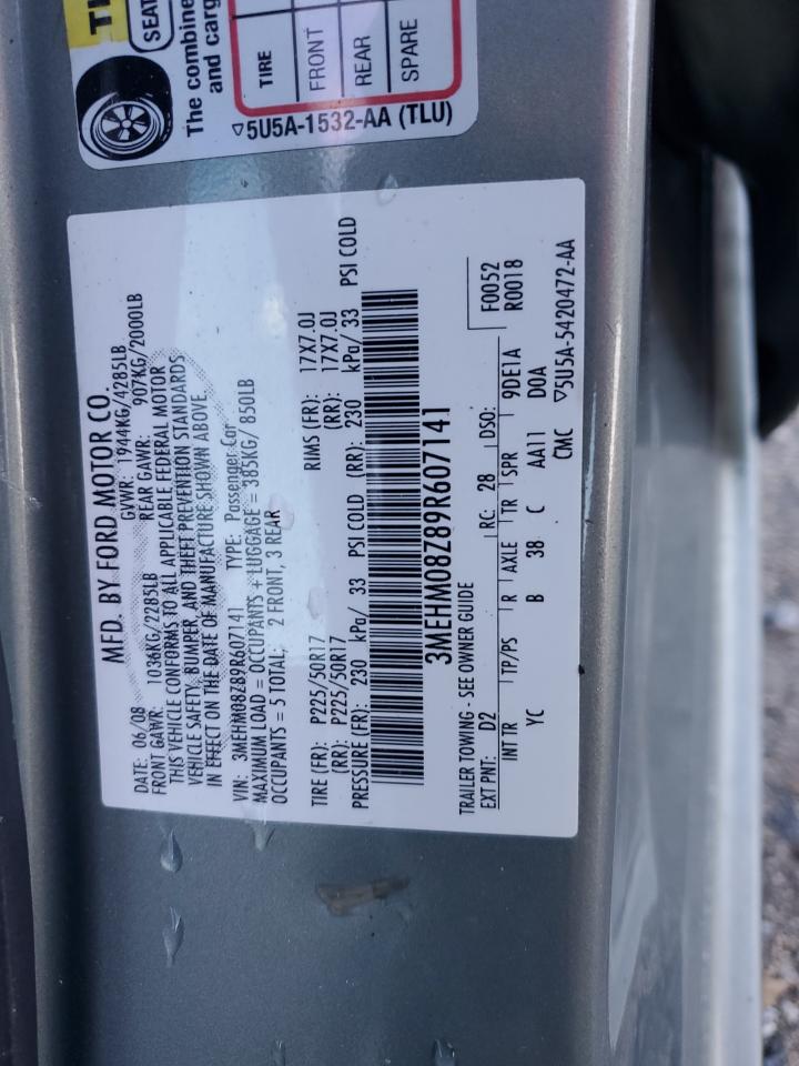 2009 Mercury Milan Premier VIN: 3MEHM08Z89R607141 Lot: 83932265