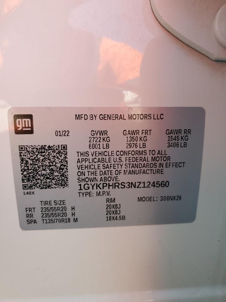 2022 Cadillac Xt6 Sport Platinum VIN: 1GYKPHRS3NZ124560 Lot: 70635955