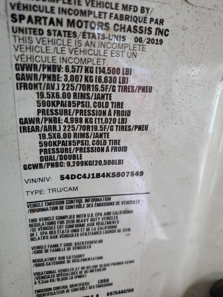 2019 Isuzu Npr Hd VIN: 54DC4J1B4KS807549 Lot: 80666065