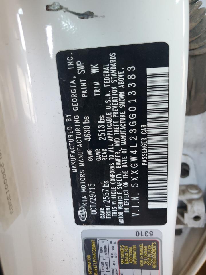 2016 Kia Optima Sx VIN: 5XXGW4L23GG013383 Lot: 80221765