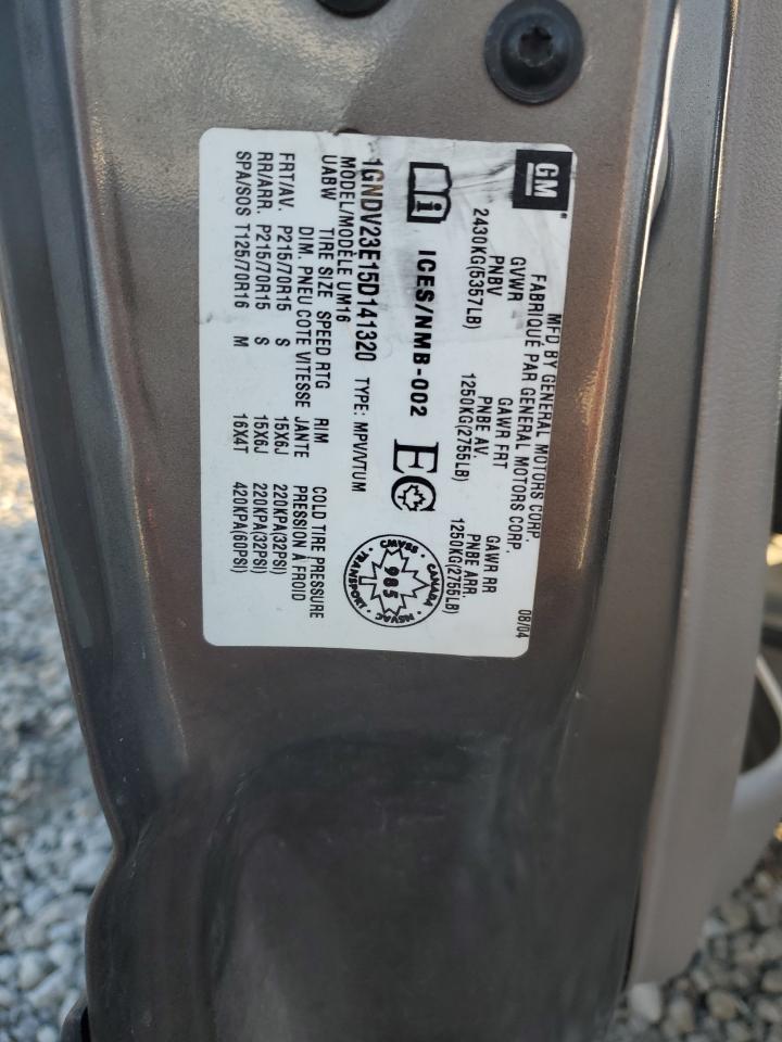 2005 Chevrolet Venture Ls VIN: 1GNDV23E15D141320 Lot: 81911735