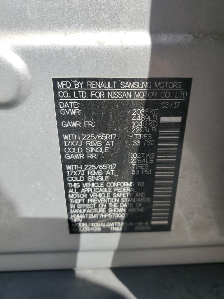 2017 Nissan Rogue S VIN: KNMAT2MT7HP573007 Lot: 71226055