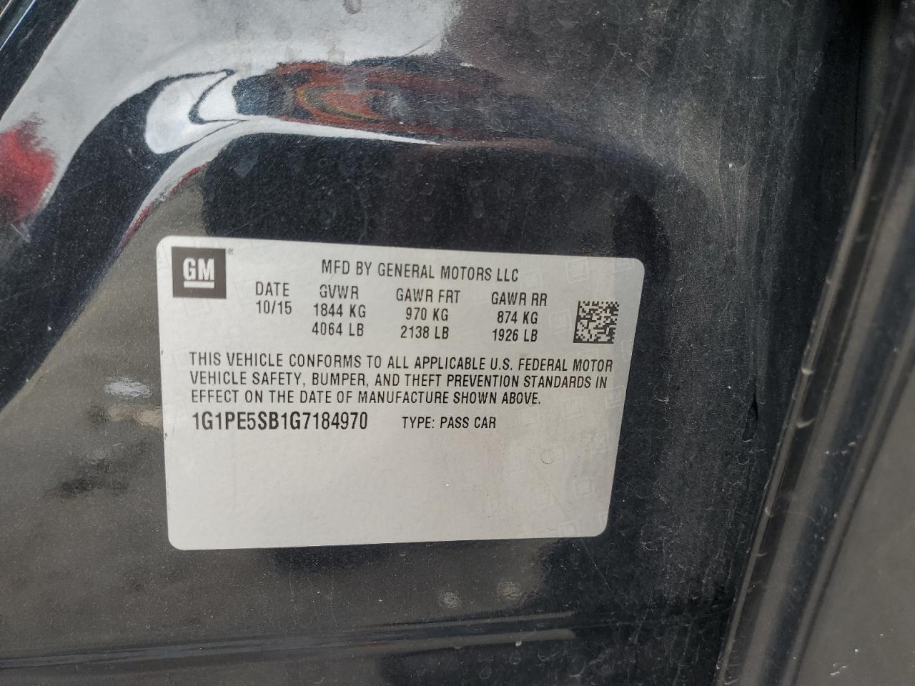 2016 Chevrolet Cruze Limited Lt VIN: 1G1PE5SB1G7184970 Lot: 84369045