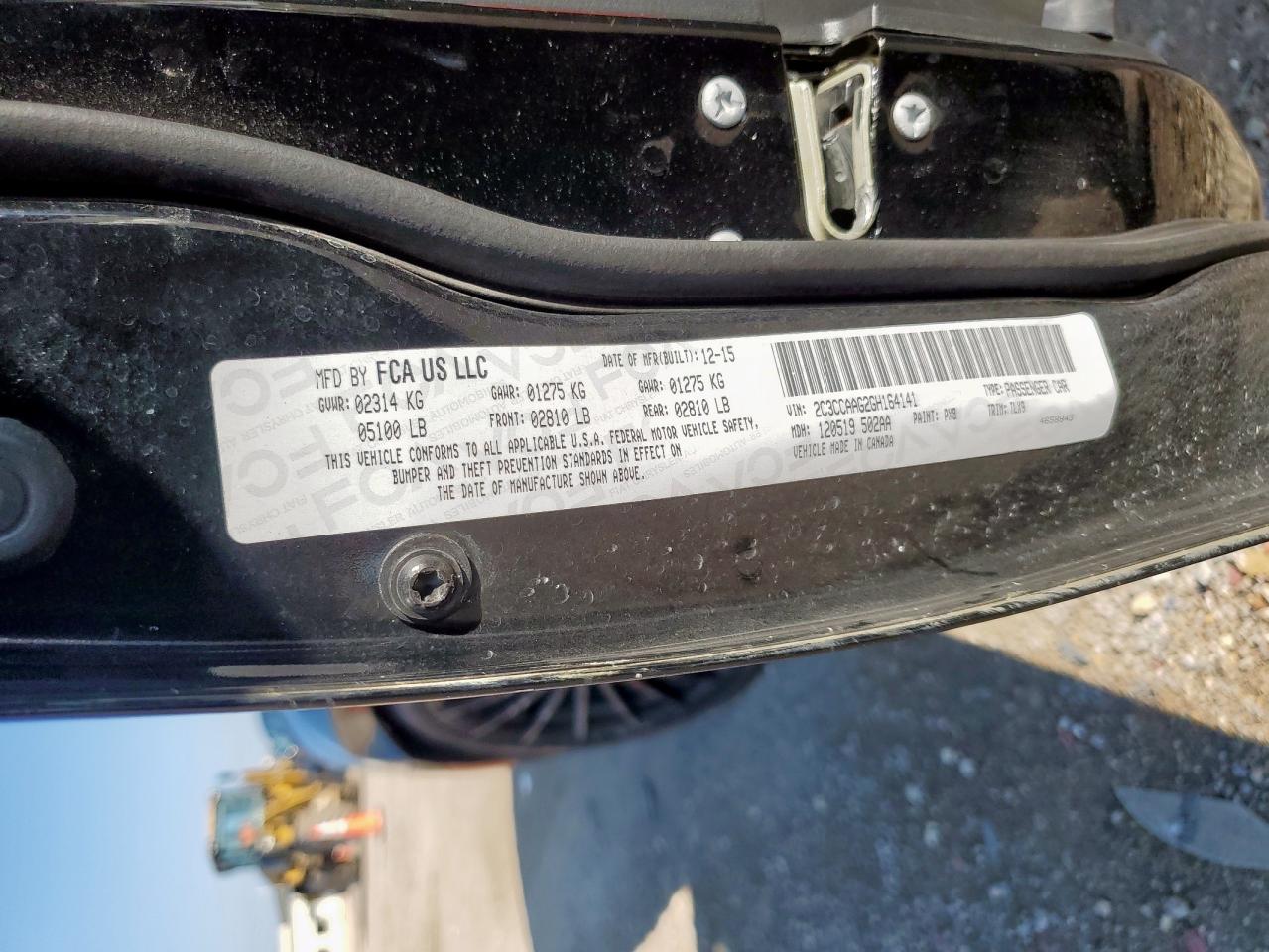 2016 Chrysler 300 Limited VIN: 2C3CCAAG2GH164141 Lot: 69393805