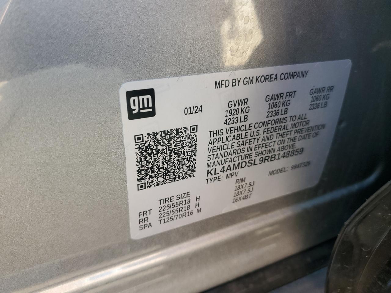 2024 Buick Encore Gx Sport Touring VIN: KL4AMDSL9RB148859 Lot: 81017185