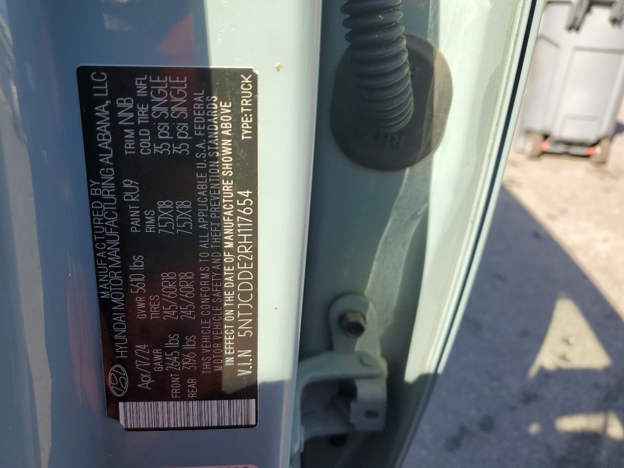 2024 Hyundai Santa Cruz Sel VIN: 5NTJCDDE2RH117654 Lot: 71630275