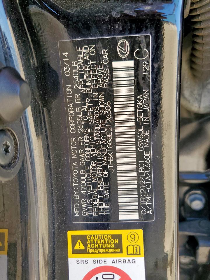 2014 Lexus Es 350 VIN: JTHBK1GG8E2126306 Lot: 71202565