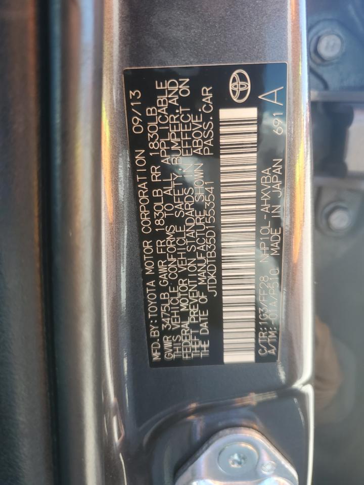 2013 Toyota Prius C VIN: JTDKDTB35D1553541 Lot: 84589545